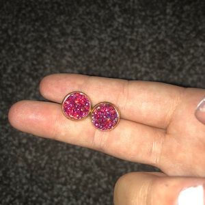 Druzy earrings.